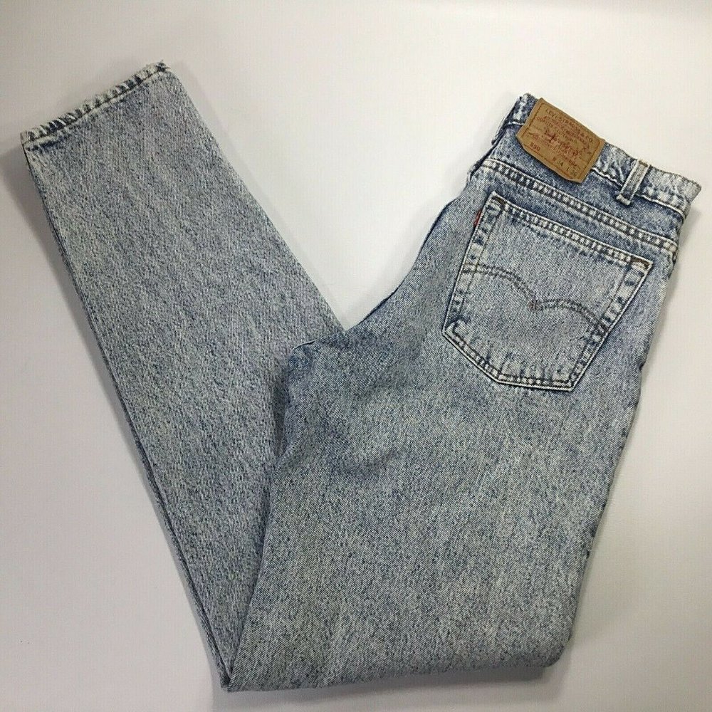 Vintage Levis 550~Acid Wash~Tall~Tapered Leg~USA~ - Picture 5 of 10